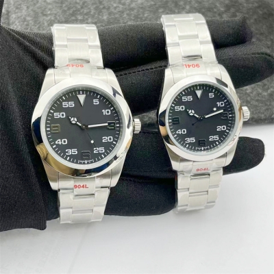 36mm/39mm Stainless Steel Case Oyster Strap Air King Dial Hands for Datejust NH35 Movement MOD Watch