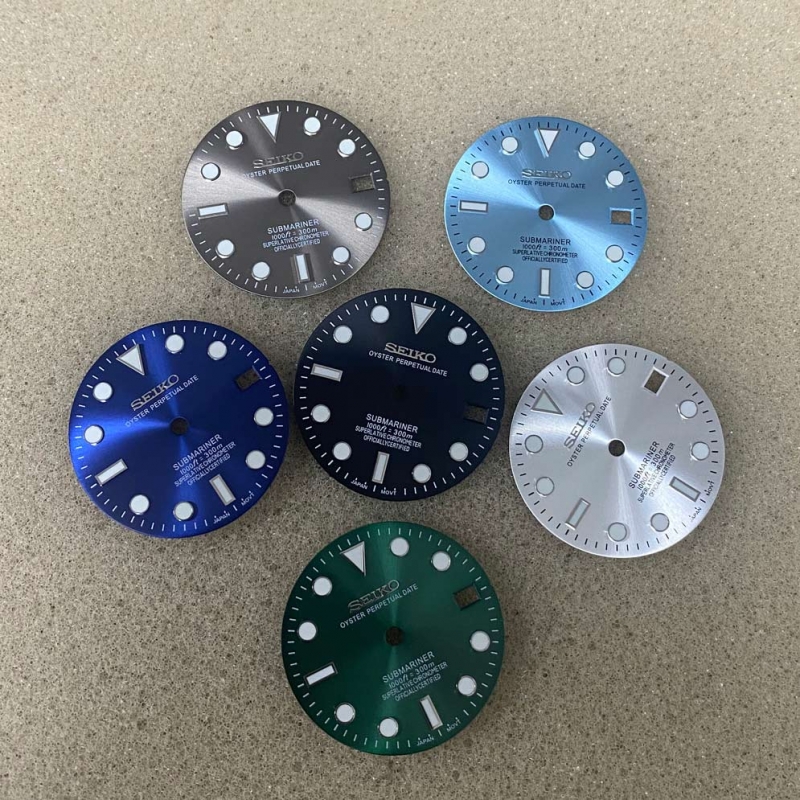 28.5mm NH35 dial green luminated dial suitable for Submariner NH35 movement