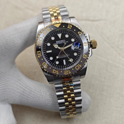 40mm Stainless Steel Case Jublie/Oyster Strap 100m Water Resistant Wrist Watch for GMT NH34 Automatic Movement